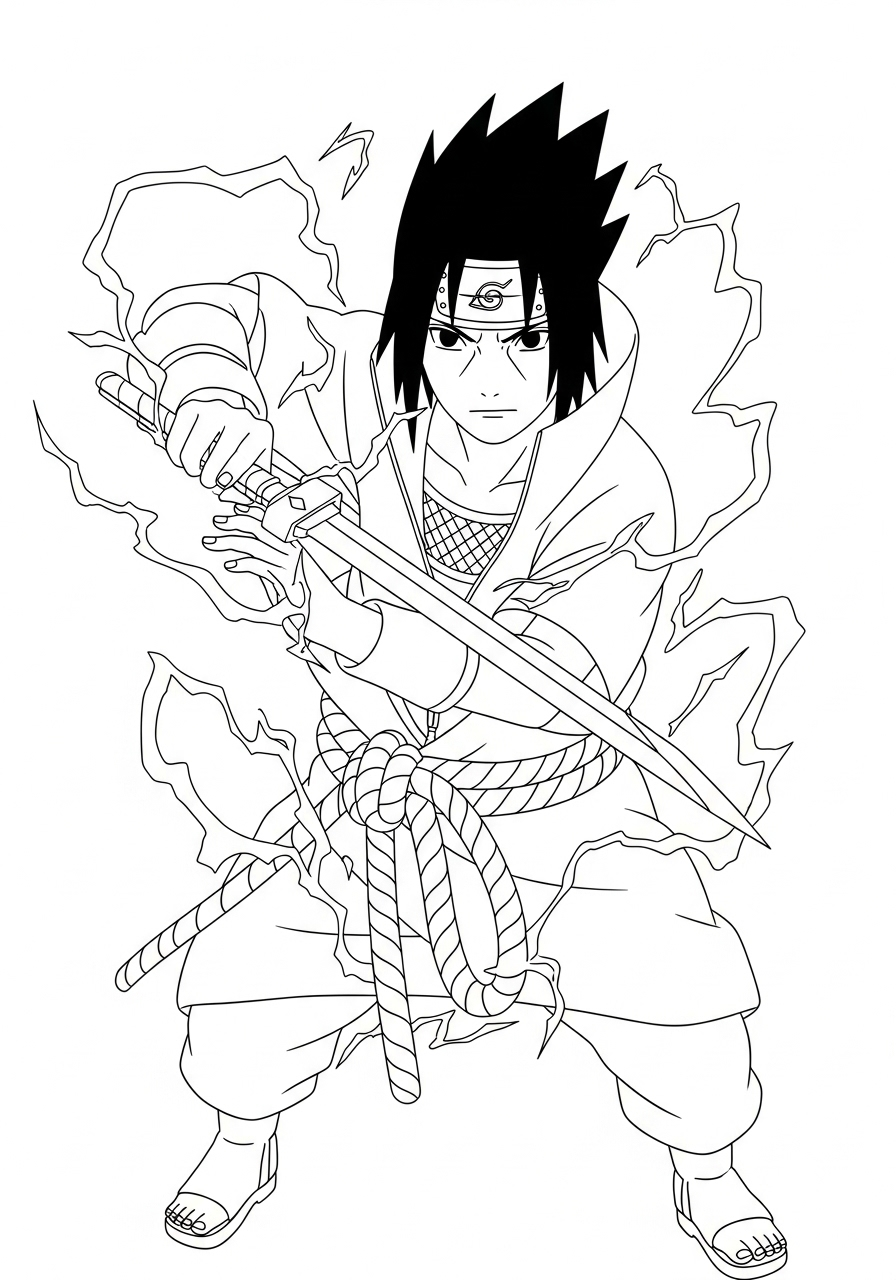 Uchiha Sasuke Coloring Pages 3 coloring pages Uchiha Sasuke