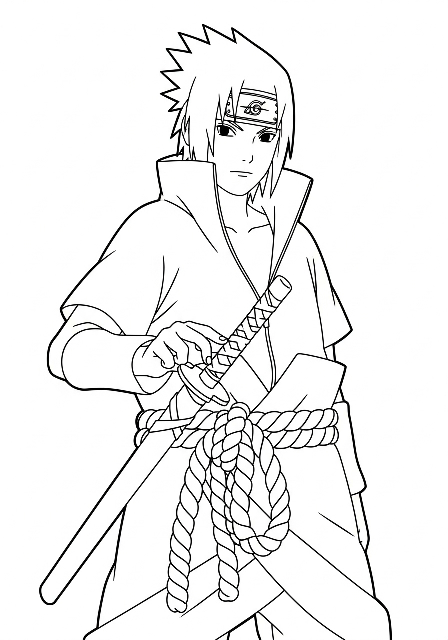 Uchiha Sasuke Coloring Pages 7 hard Uchiha Sasuke coloring pages