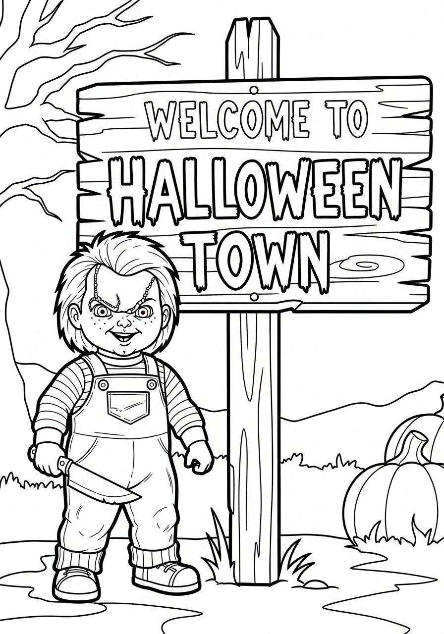 Chucky Coloring Pages 14 free coloring Chucky pages