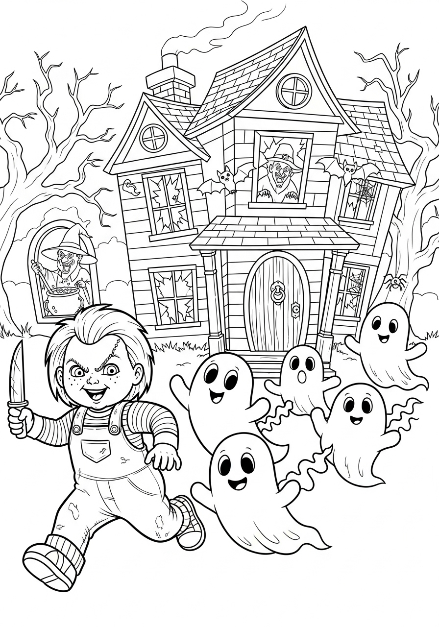 Chucky Coloring Pages 9 free Chucky coloring pages for adults