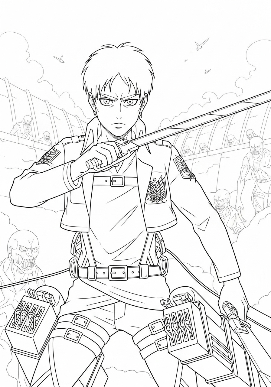 Eren Yeager Coloring Pages 2 Eren Yeager decorations coloring pages