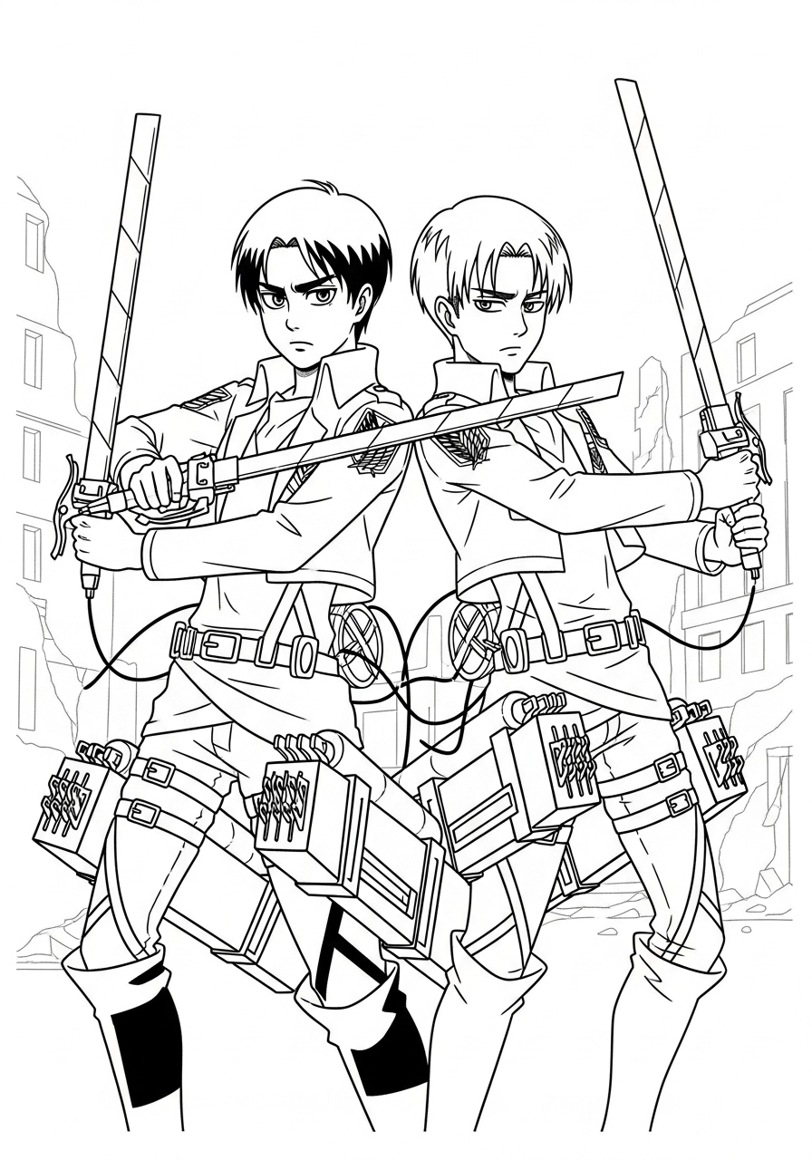 Eren Yeager Coloring Pages 13 Eren Yeager themed coloring pages 1
