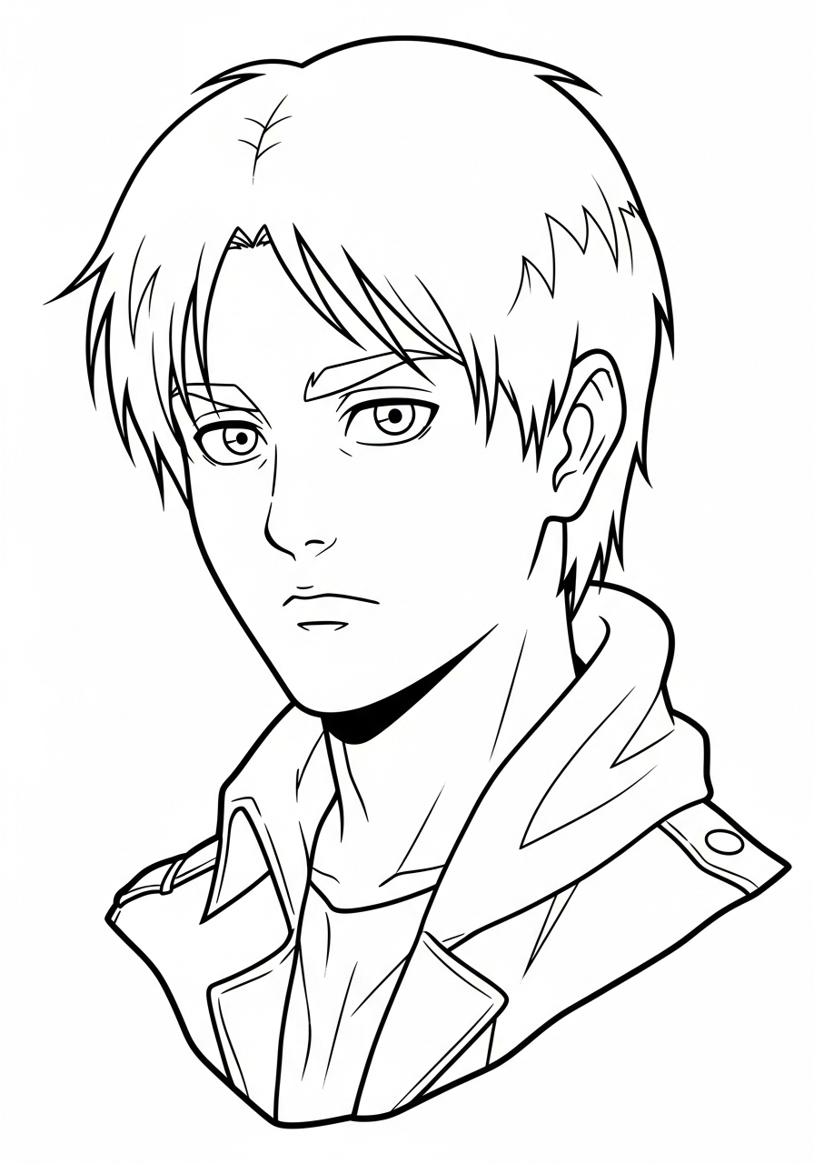 Eren Yeager Coloring Pages 14 free full size printable Eren Yeager coloring pages for adults pdf