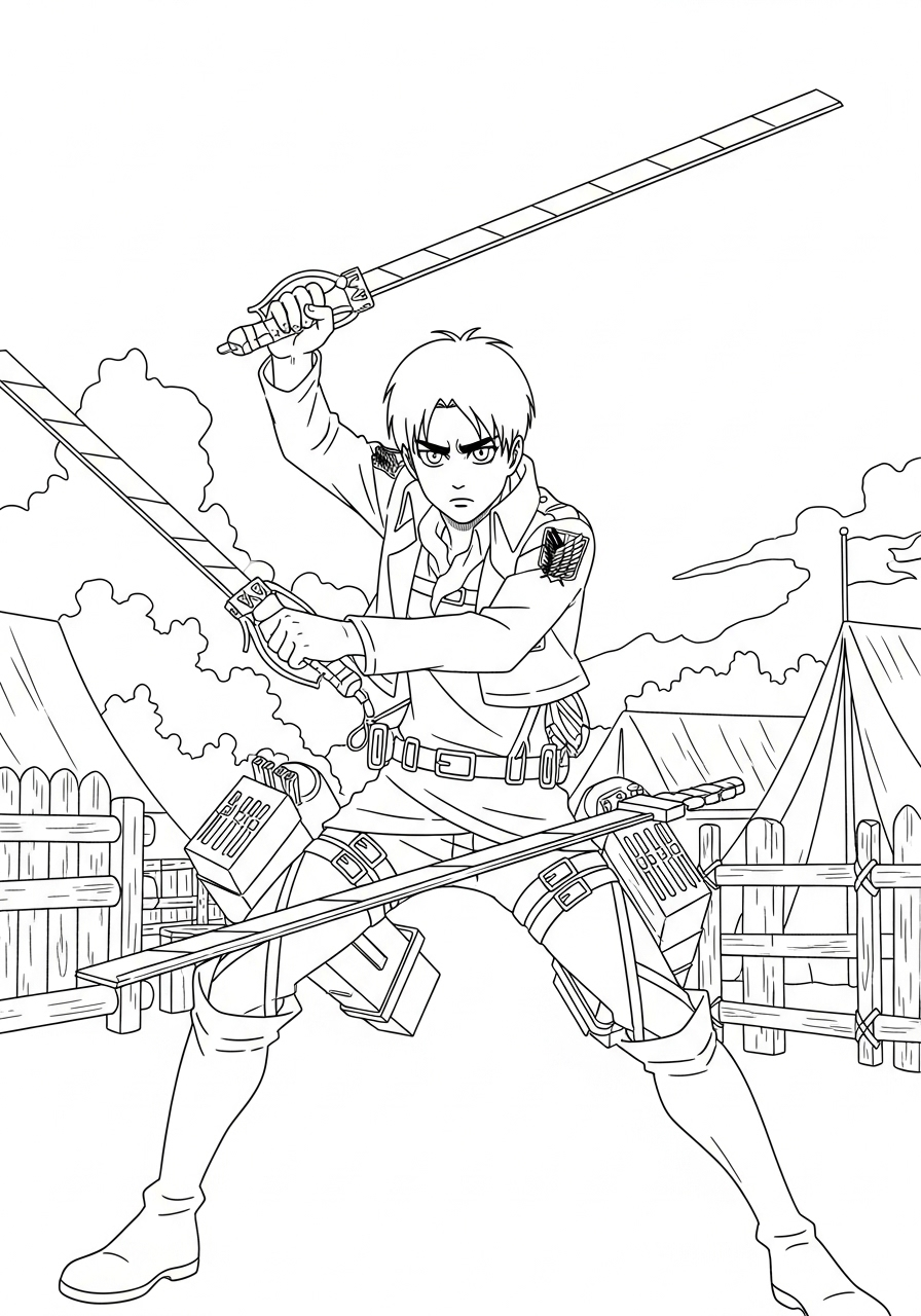 Eren Yeager Coloring Pages 15 Eren Yeager coloring pages pdf 1