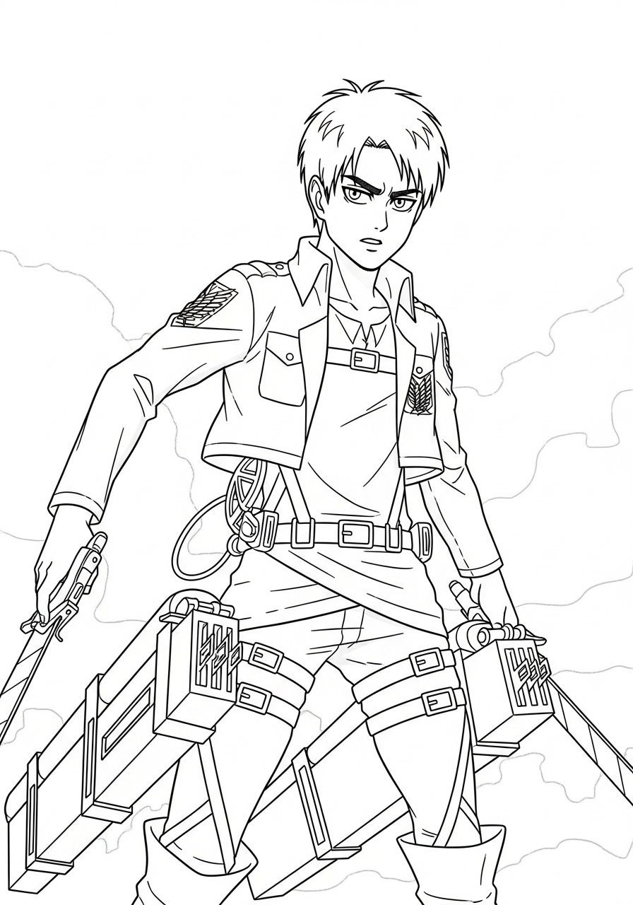 Eren Yeager Coloring Pages 3 Eren Yeager coloring pages pdf