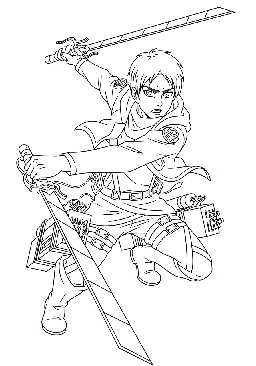 Eren Yeager Coloring Pages 21 free Eren Yeager printable coloring pages
