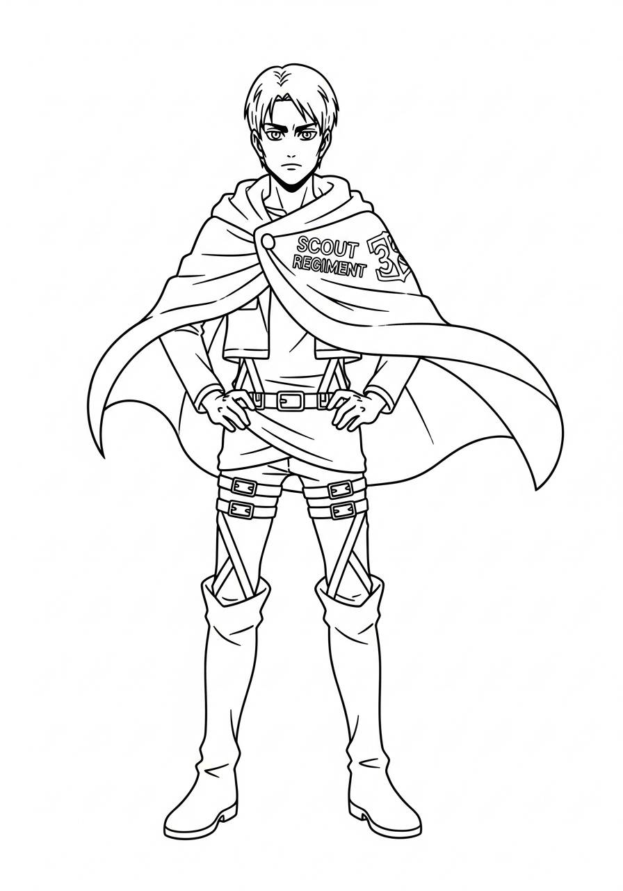 Eren Yeager Coloring Pages 5 Eren Yeager themed coloring pages