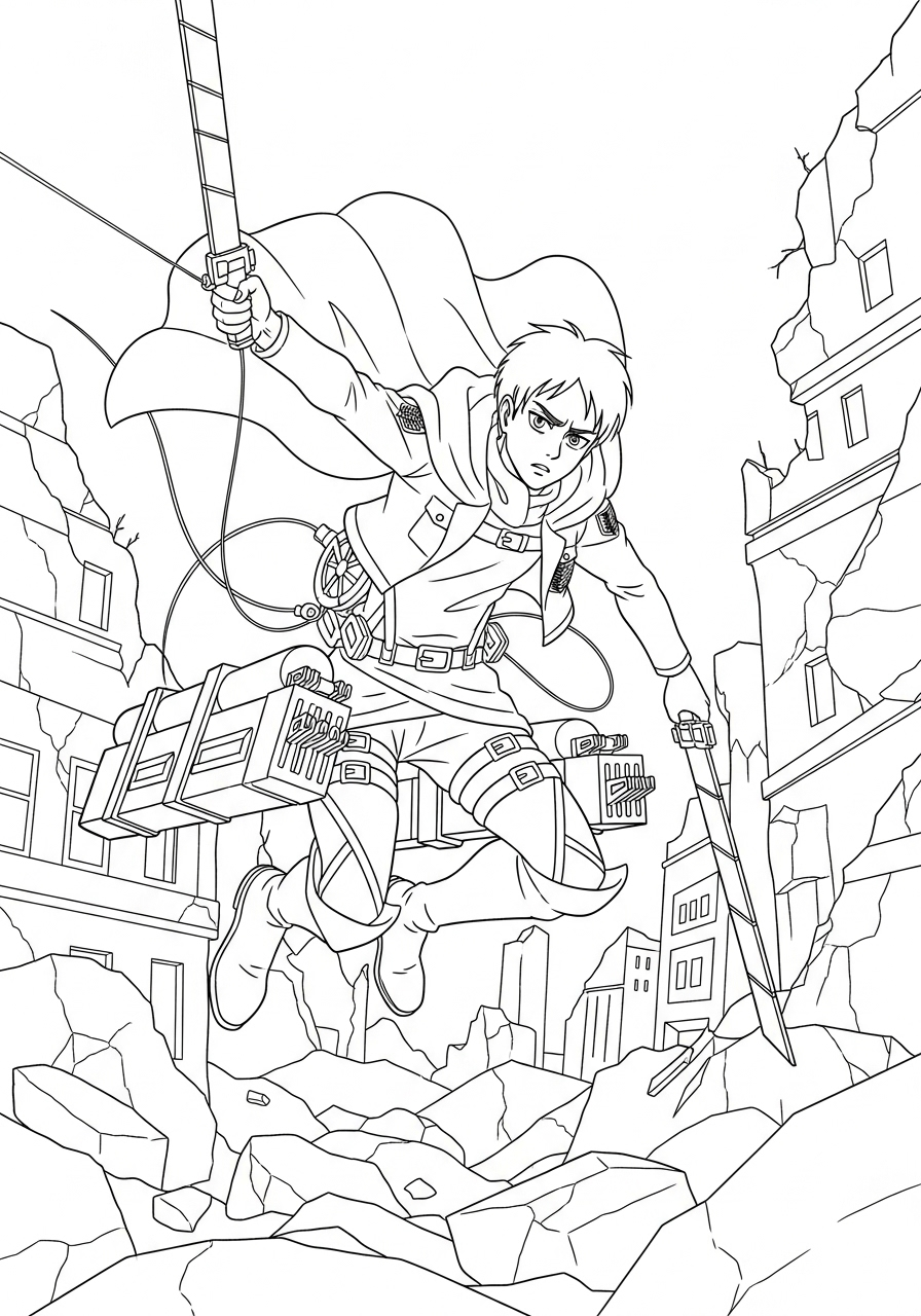 Eren Yeager Coloring Pages 6 printable coloring pages Eren Yeager