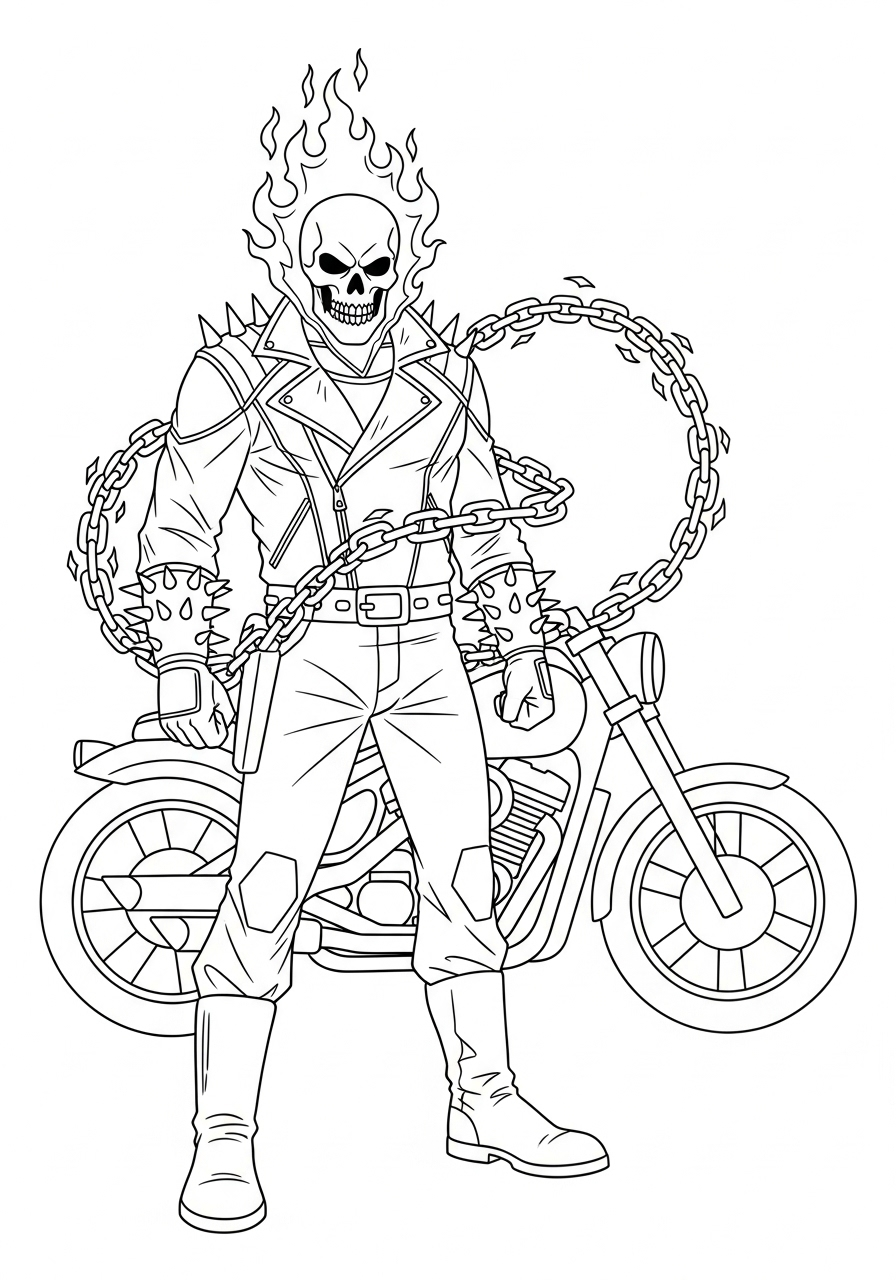 Ghost Rider Coloring Pages 2 free printable Ghost Rider coloring pages