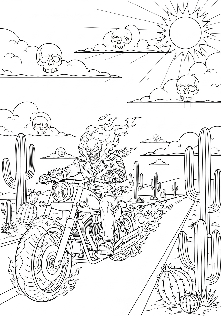 Ghost Rider Coloring Pages 11 free Ghost Rider coloring pages for kids