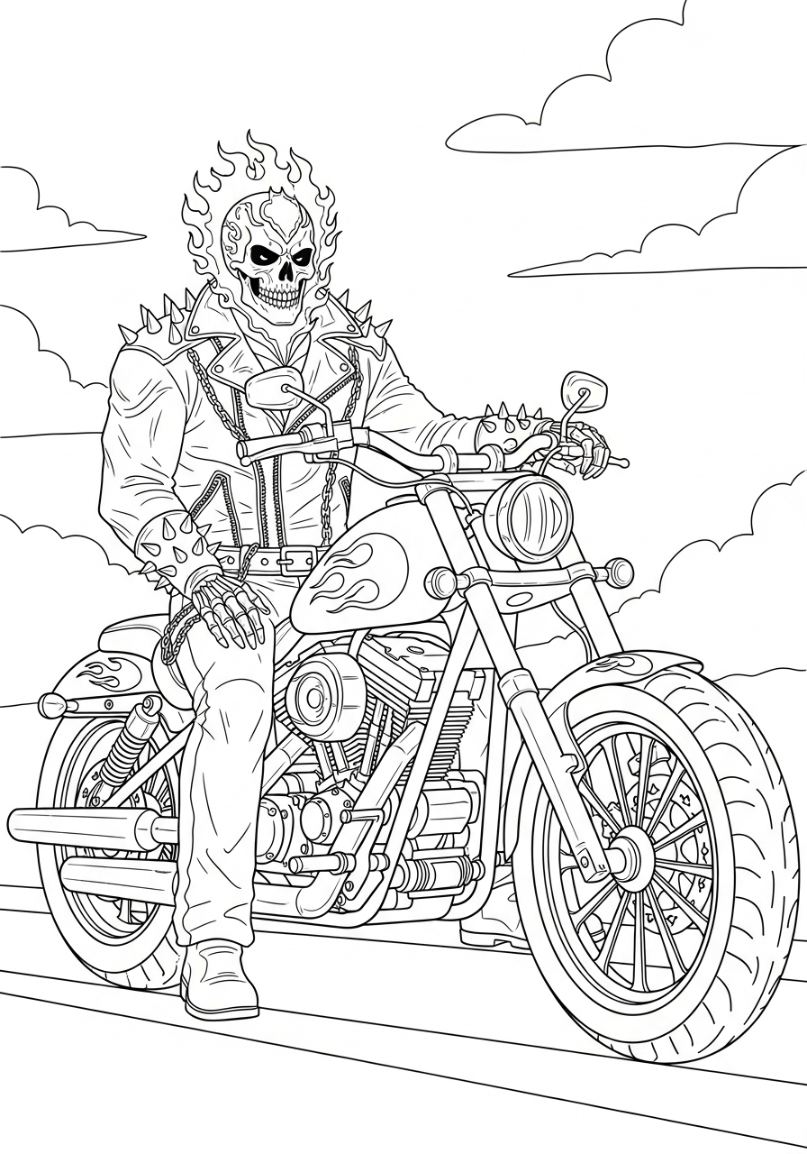 Ghost Rider Coloring Pages 14 free printable Ghost Rider coloring pages 1