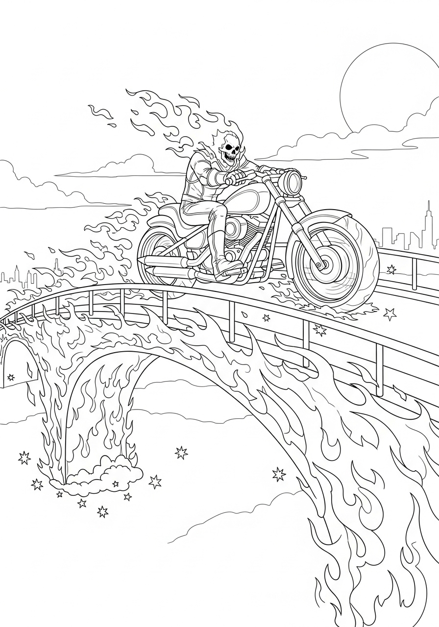 Ghost Rider Coloring Pages 15 free Ghost Rider tree coloring pages 1