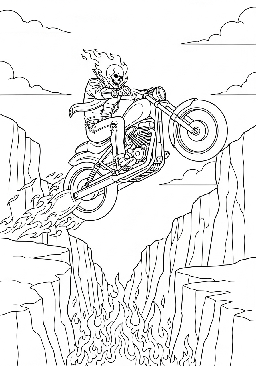 Ghost Rider Coloring Pages 20 free full size printable Ghost Rider coloring pages for adults pdf 1