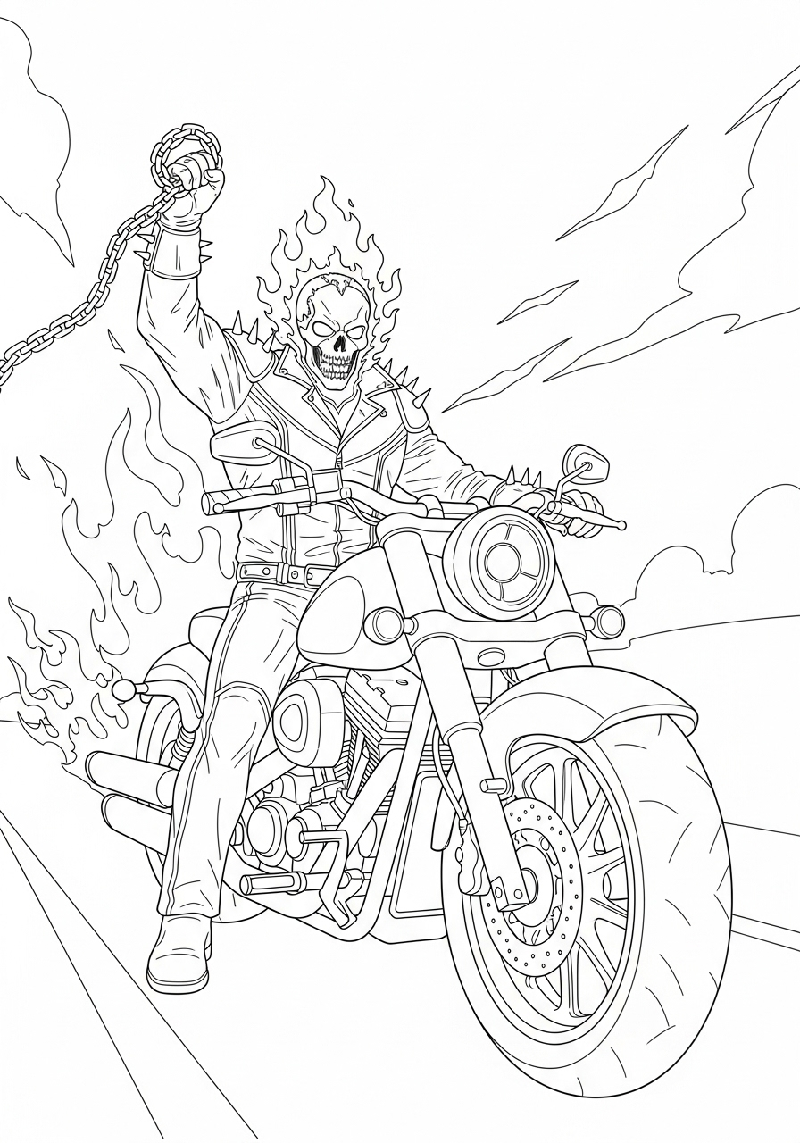 Ghost Rider Coloring Pages 3 Ghost Rider coloring pages for adults easy