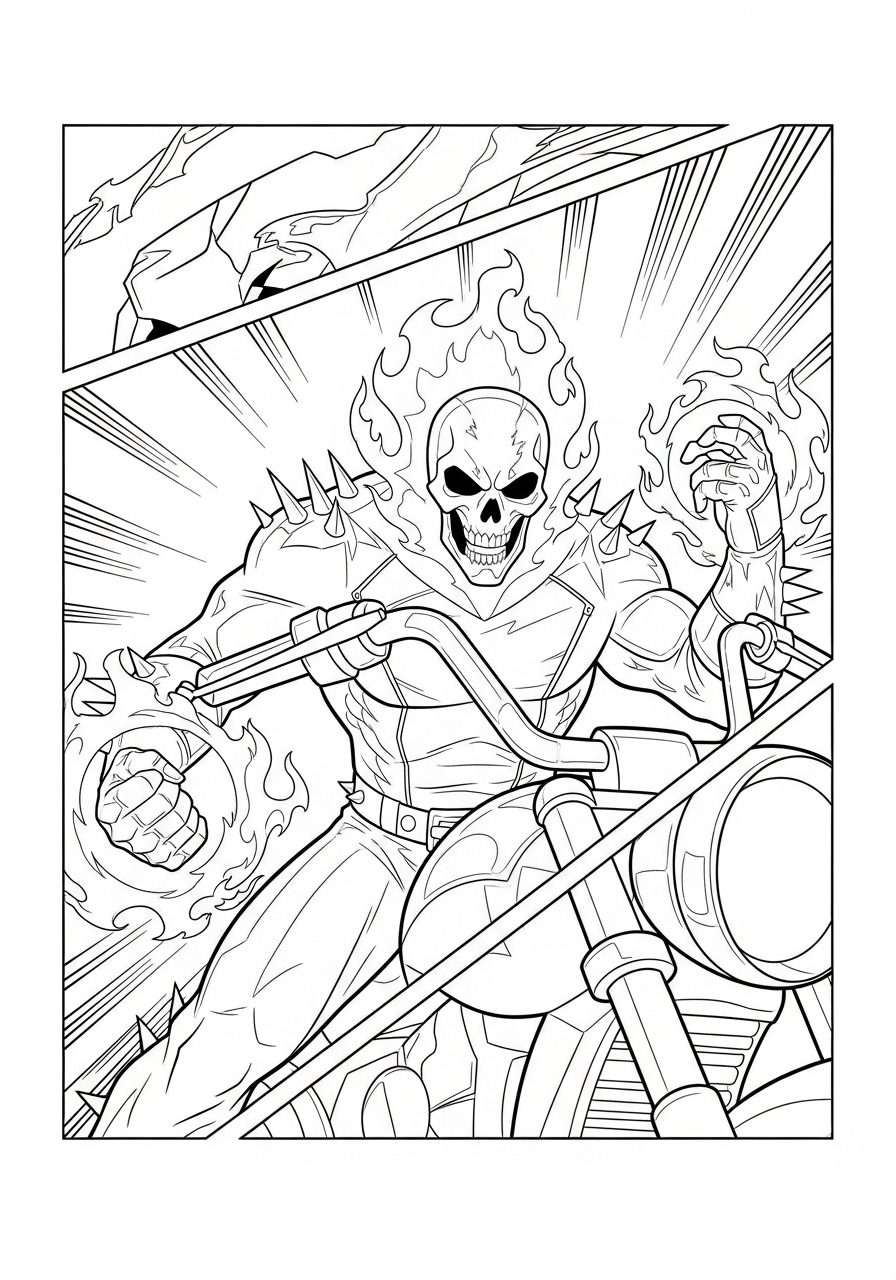 Ghost Rider Coloring Pages 21 free printable Ghost Rider coloring pages 3