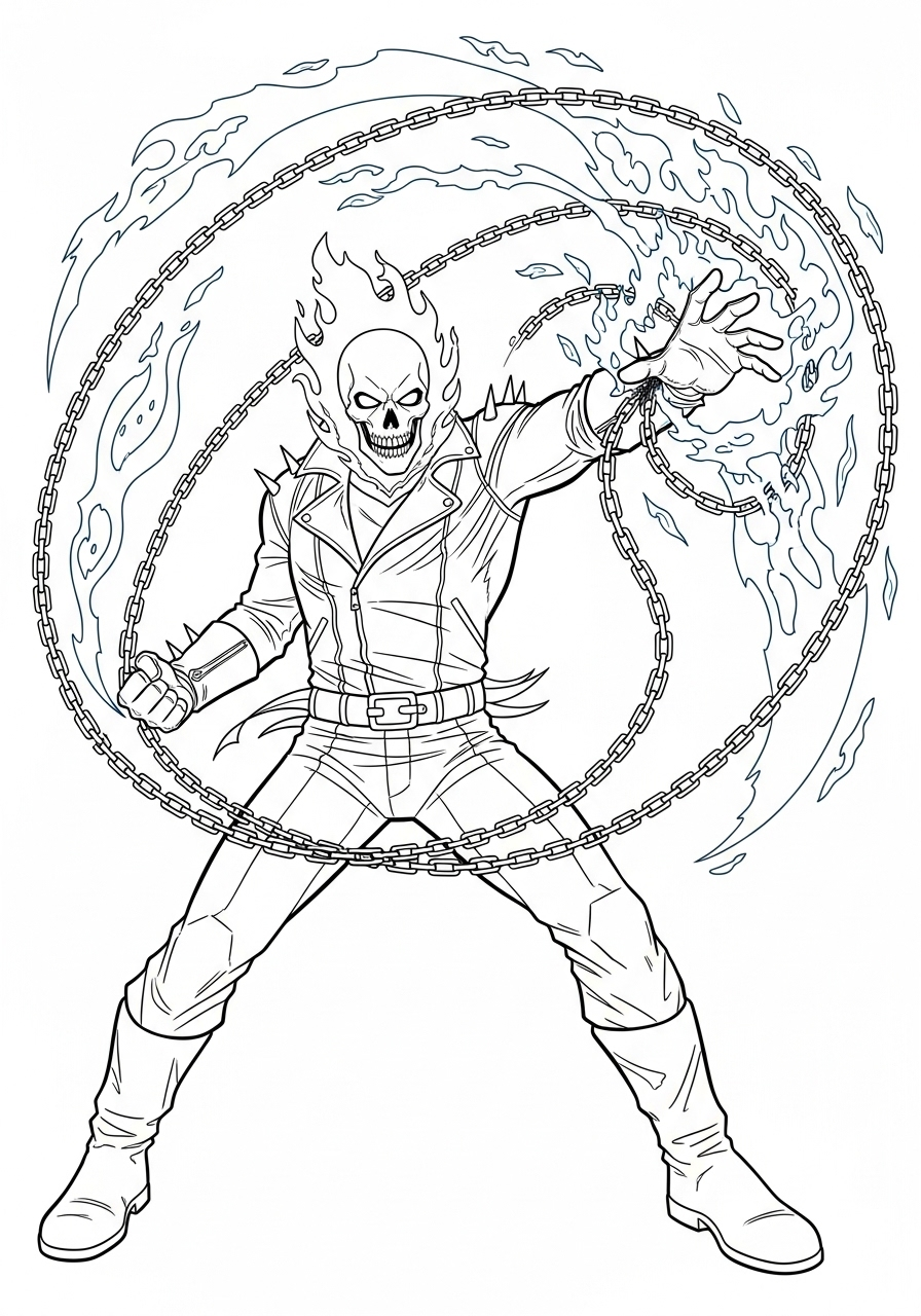 Ghost Rider Coloring Pages 5 free Ghost Rider tree coloring pages
