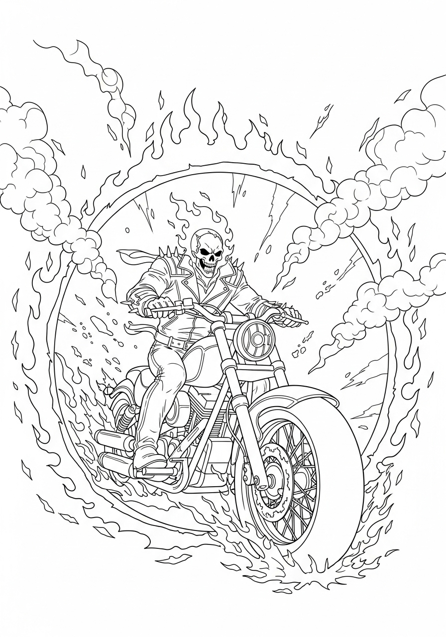 Ghost Rider Coloring Pages 7 free Ghost Rider coloring pages
