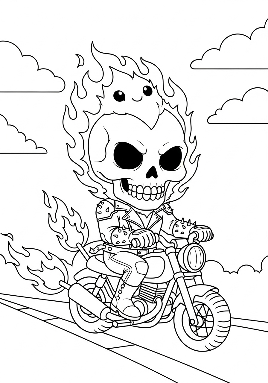 Ghost Rider Coloring Pages 8 coloring pages for kids Ghost Rider