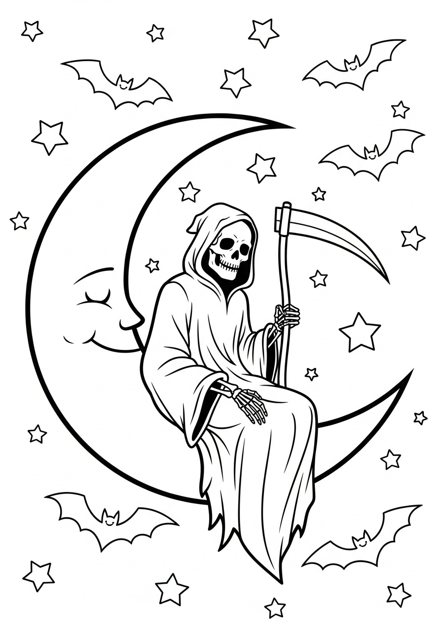 Grim Reaper Coloring Pages 17 free Grim Reaper printable coloring pages 1