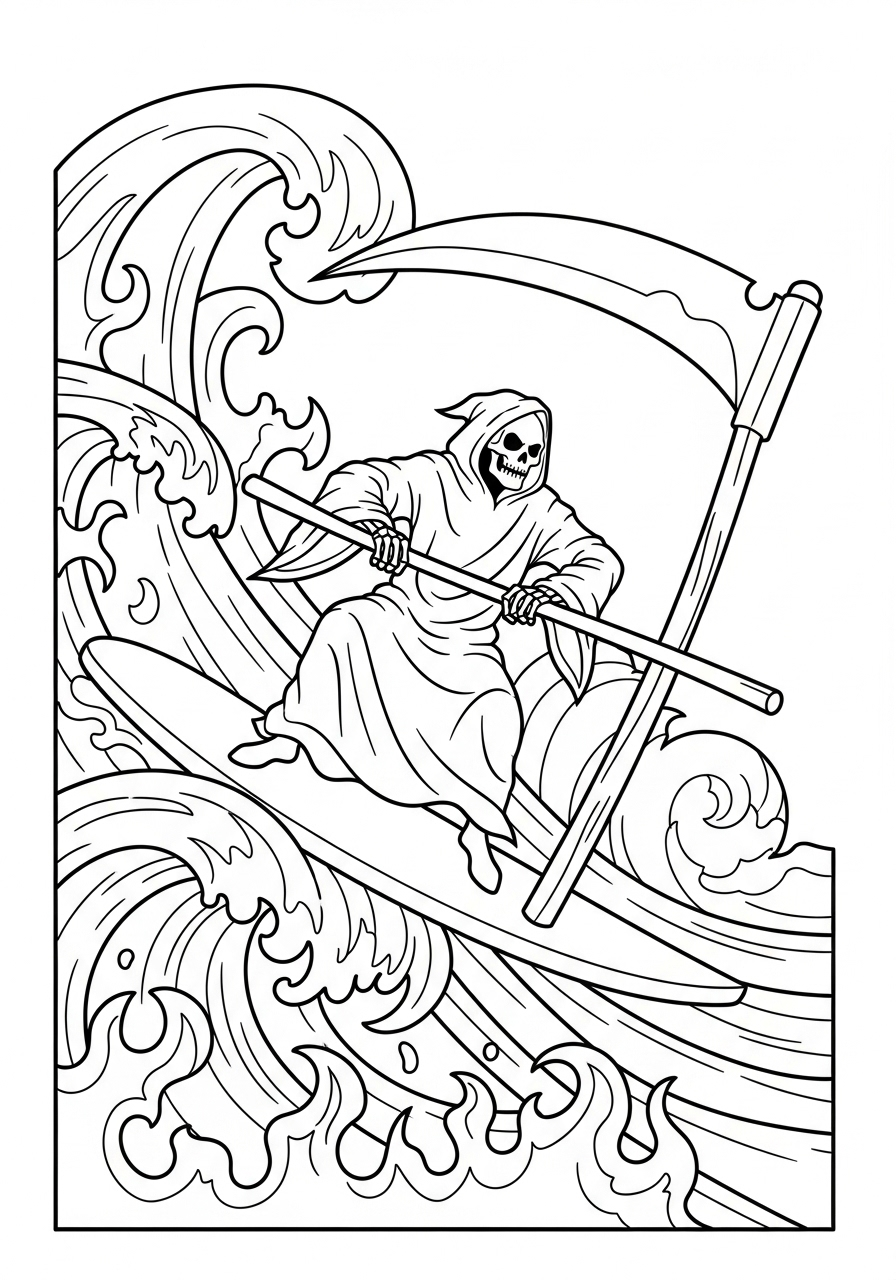 Grim Reaper Coloring Pages 18 kawaii cute Grim Reaper coloring pages