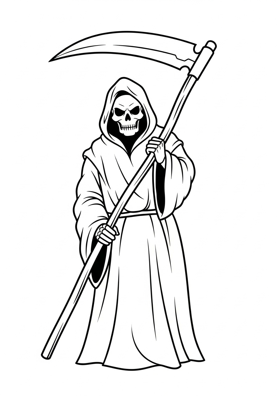 Grim Reaper Coloring Pages 3 kids Grim Reaper coloring pages