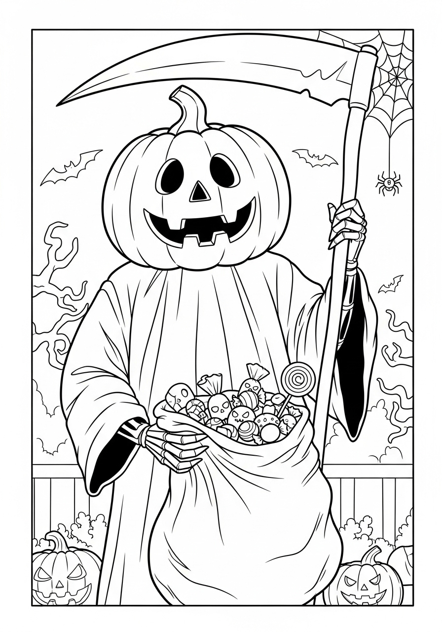 Grim Reaper Coloring Pages 22 easy cute Grim Reaper coloring pages 1
