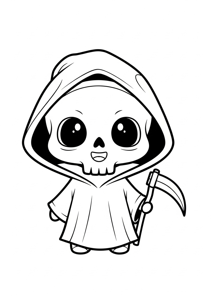 Grim Reaper Coloring Pages 4 hard Grim Reaper coloring pages