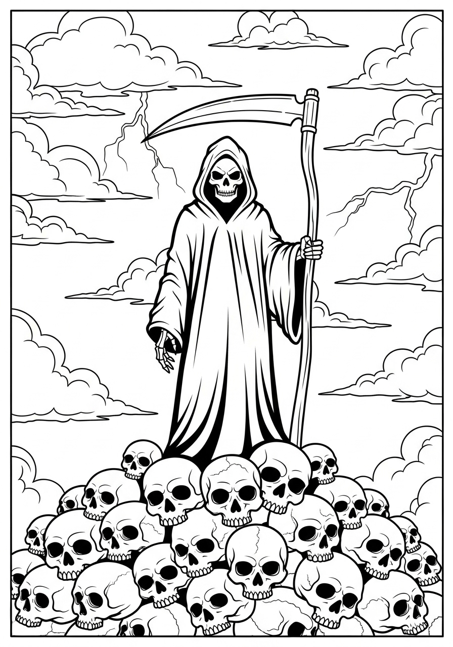 Grim Reaper Coloring Pages 10 free full size printable Grim Reaper coloring pages for adults pdf