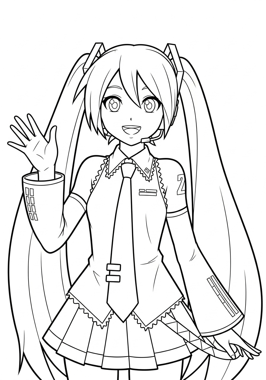 Hatsune Miku Coloring Pages 2 coloring pages printable Hatsune Miku