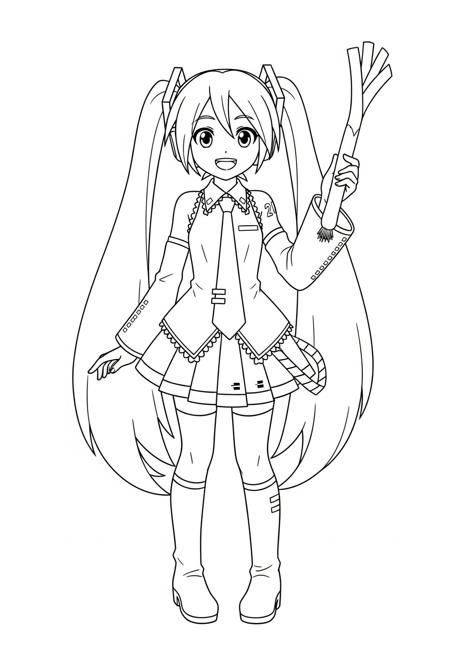 Hatsune Miku Coloring Pages 13 easy Hatsune Miku coloring pages