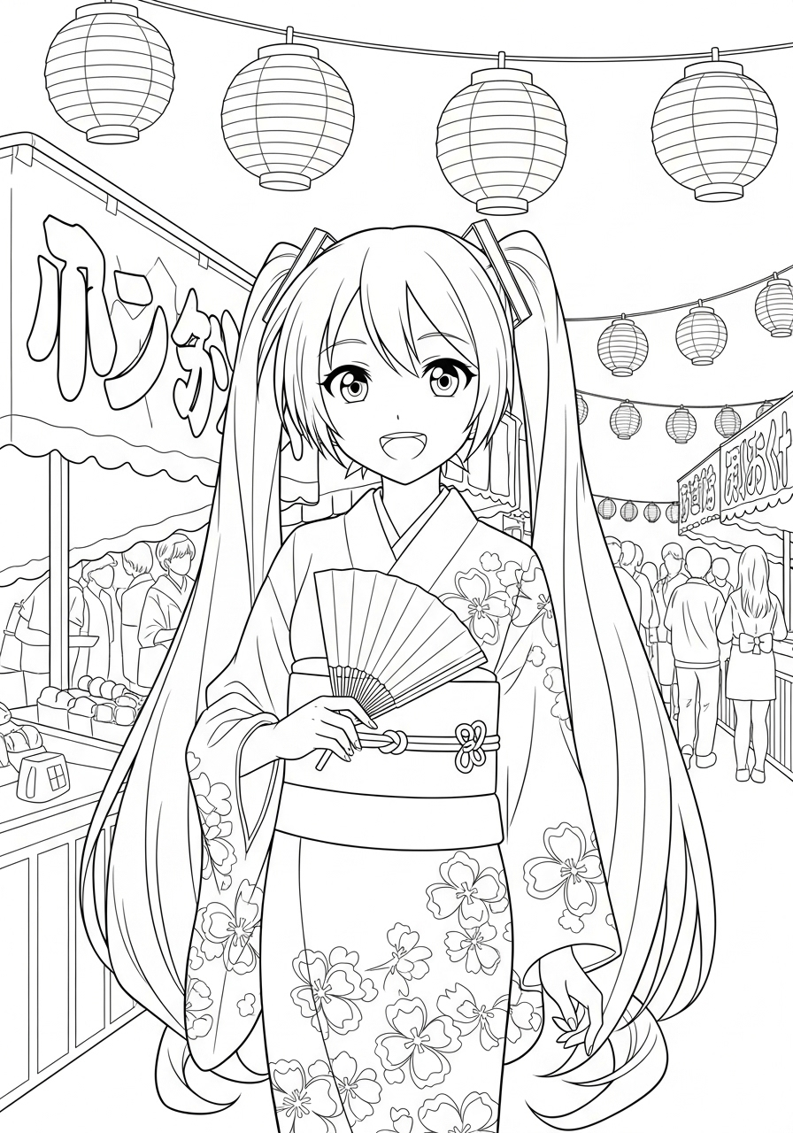 Hatsune Miku Coloring Pages 14 Hatsune Miku coloring pages printable 1