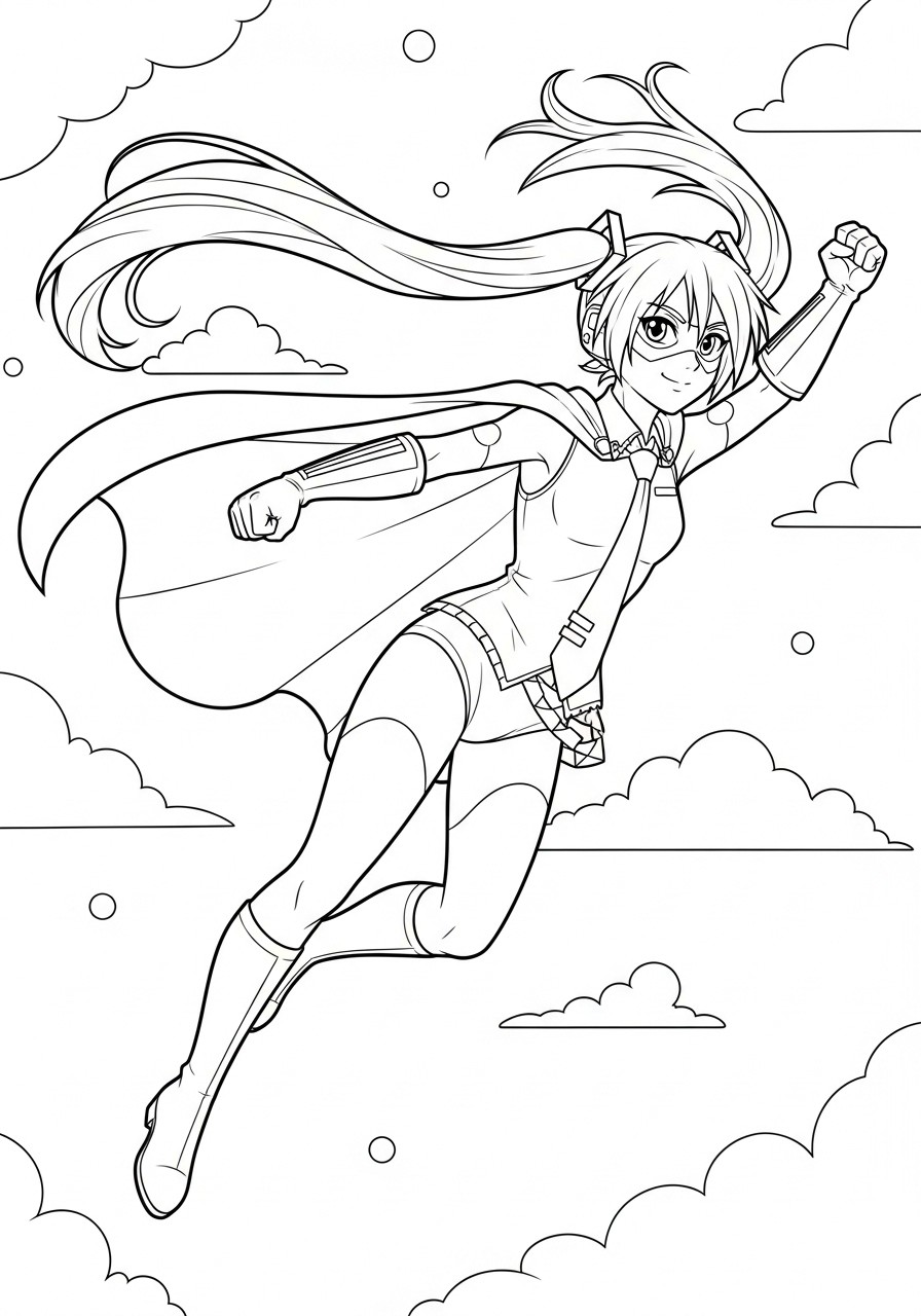 Hatsune Miku Coloring Pages 15 coloring Hatsune Miku pages