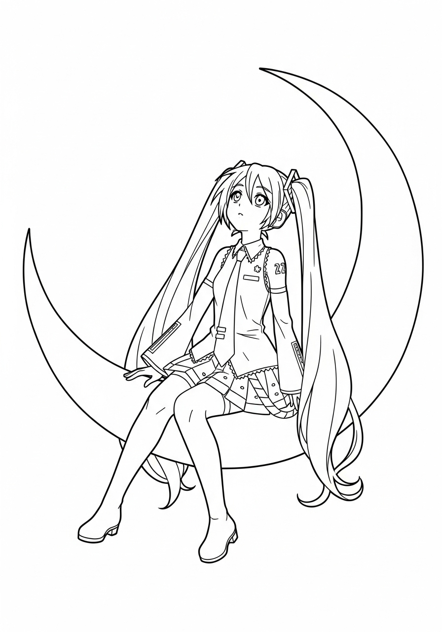 Hatsune Miku Coloring Pages 16 printable coloring pages Hatsune Miku