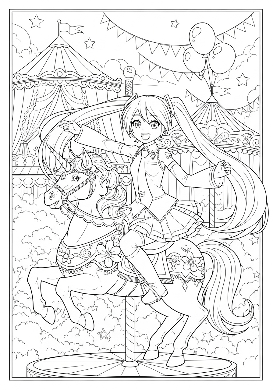 Hatsune Miku Coloring Pages 17 free Hatsune Miku coloring pages for adults 1