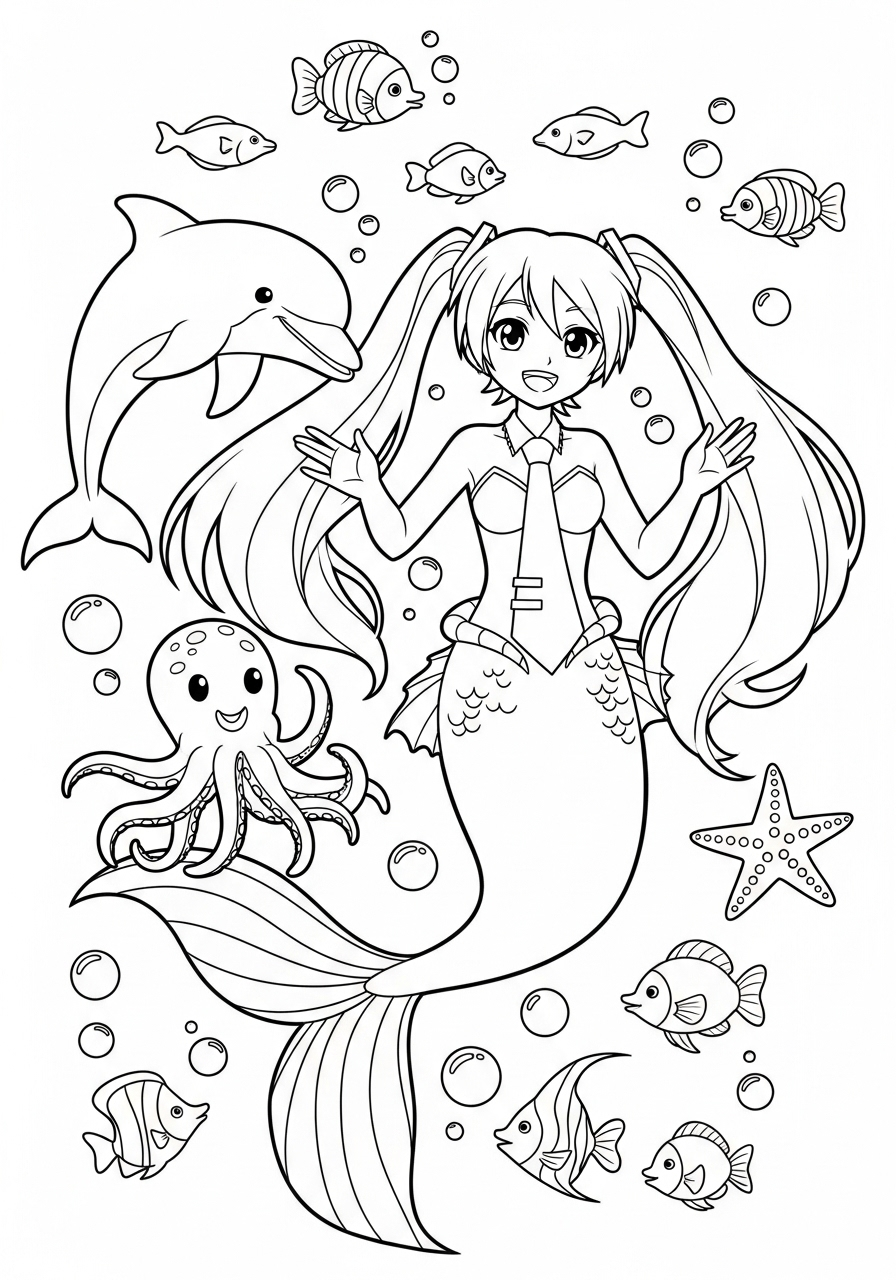 Hatsune Miku Coloring Pages 19 free Hatsune Miku coloring pages pdf