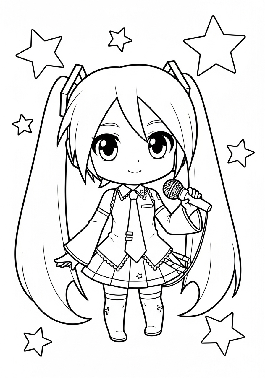 Hatsune Miku Coloring Pages 4 Hatsune Miku coloring pages pdf