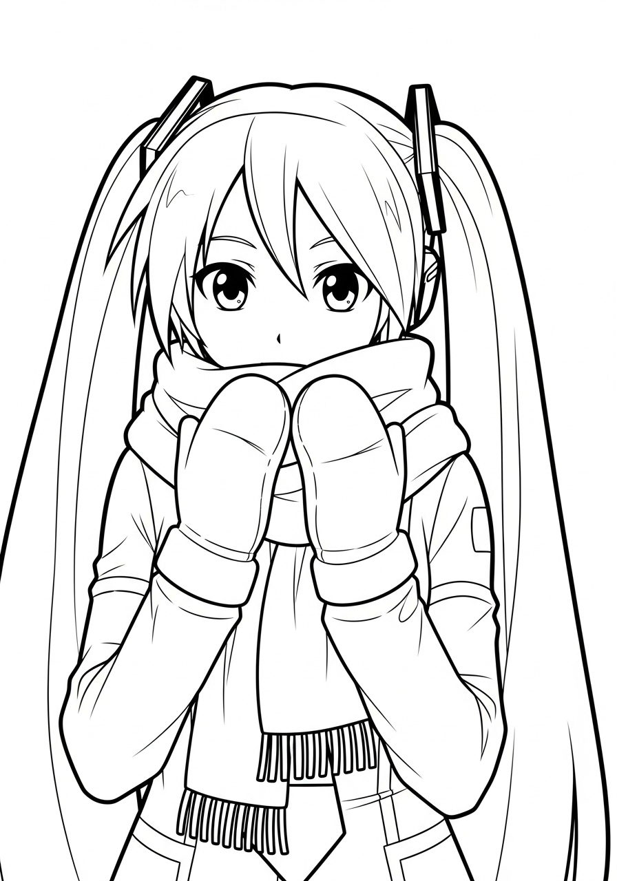 Hatsune Miku Coloring Pages 7 free printable Hatsune Miku coloring pages for adults
