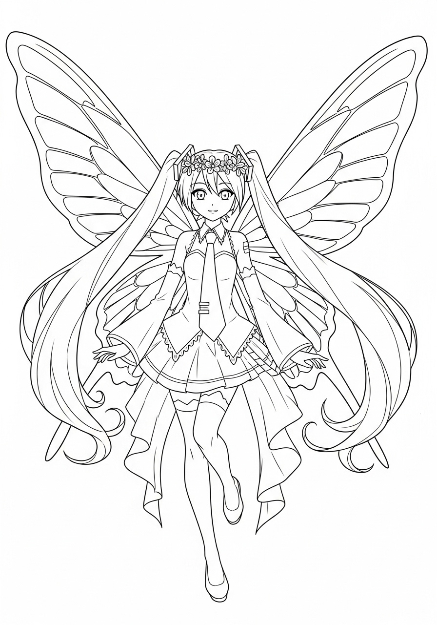 Hatsune Miku Coloring Pages 9 coloring pages printable Hatsune Miku 1