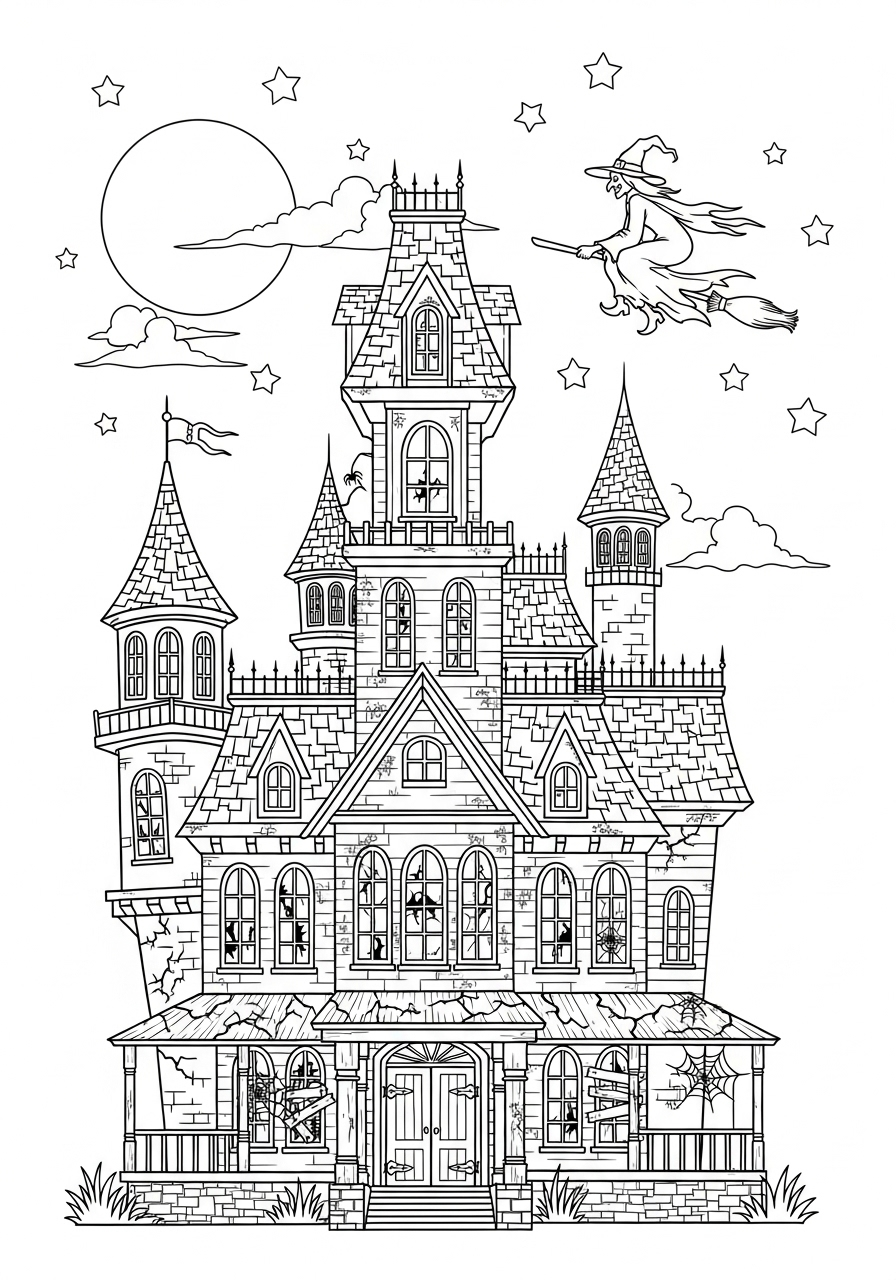 Haunted House Coloring Pages 11 coloring pages Haunted House
