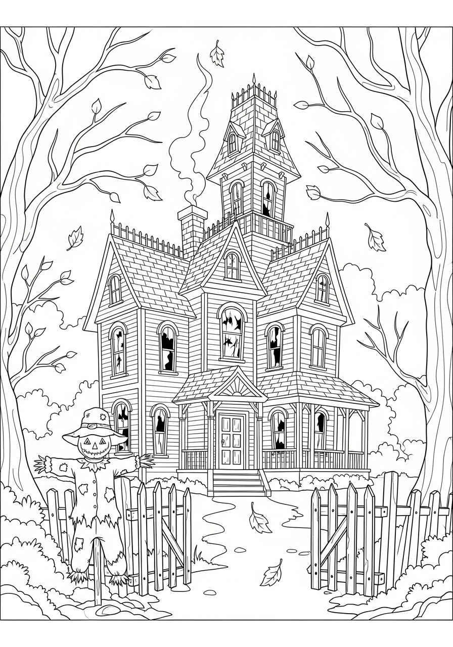 Haunted House Coloring Pages 15 coloring pages Haunted House 2