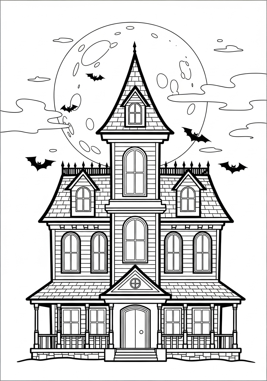 Haunted House Coloring Pages 16 old-fashioned Haunted House coloring pages 1