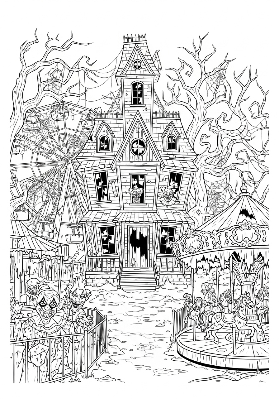 Haunted House Coloring Pages 19 free printable Haunted House coloring pages