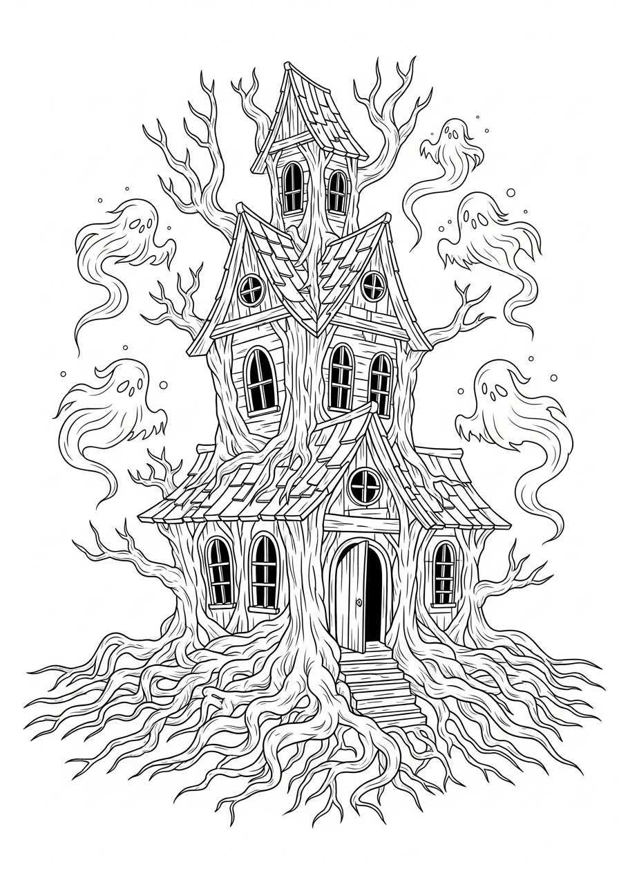 Haunted House Coloring Pages 20 free Haunted House coloring pages pdf