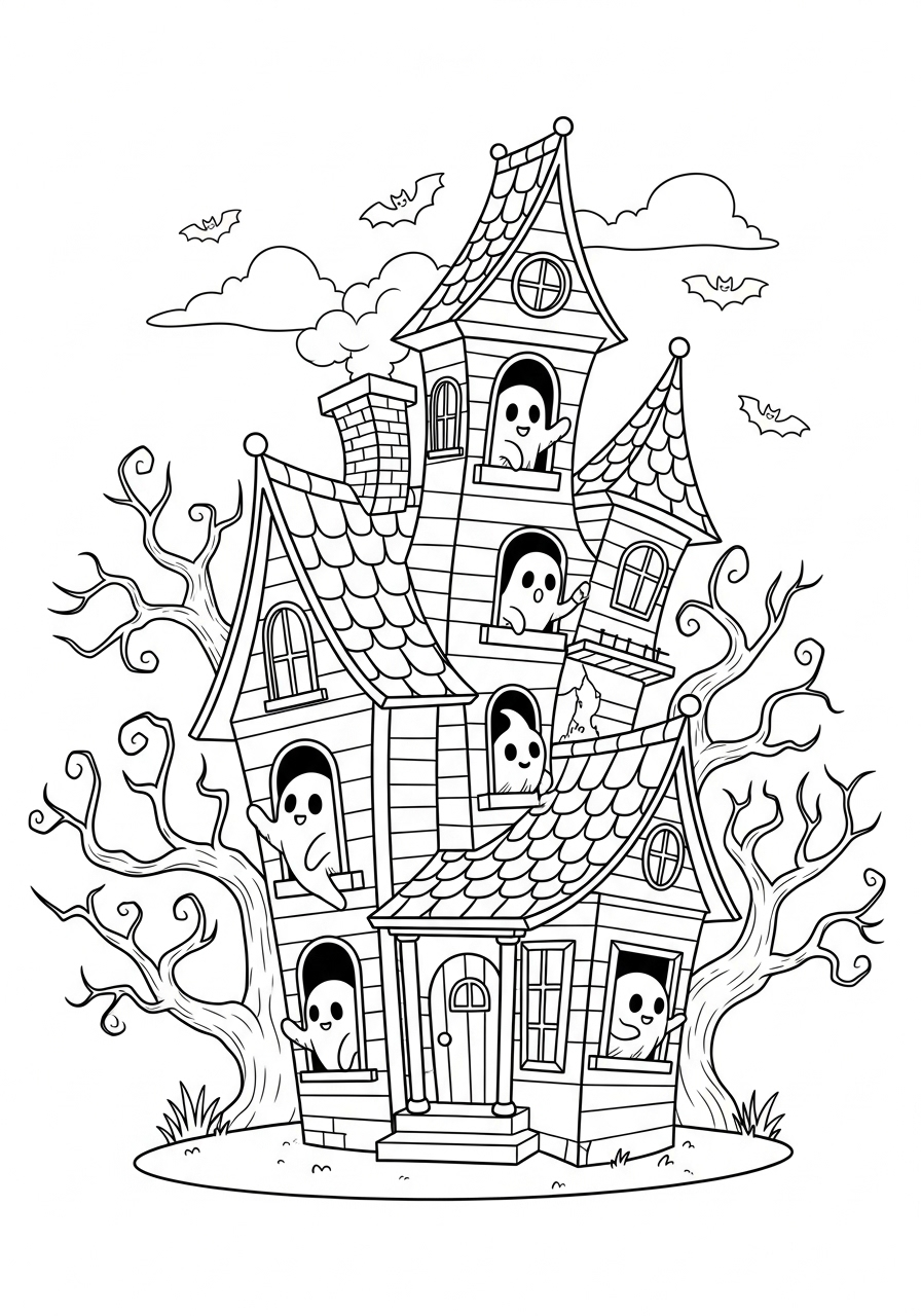 Haunted House Coloring Pages 5 Haunted House coloring pages for preschoolers
