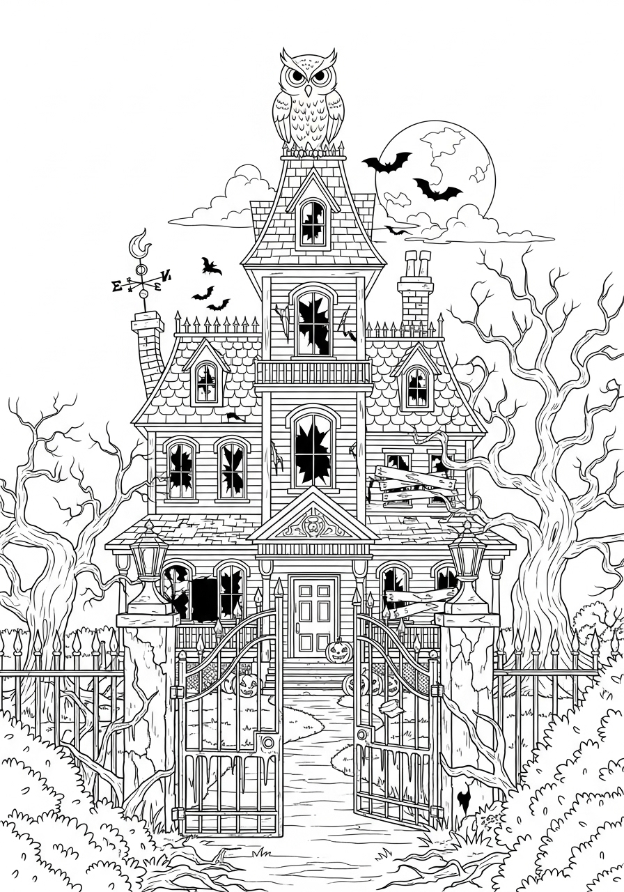 Haunted House Coloring Pages 7 grinch Haunted House coloring pages