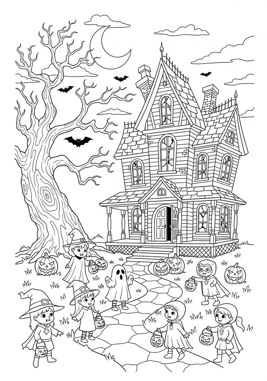 Haunted House Coloring Pages 8 Haunted House coloring book pages