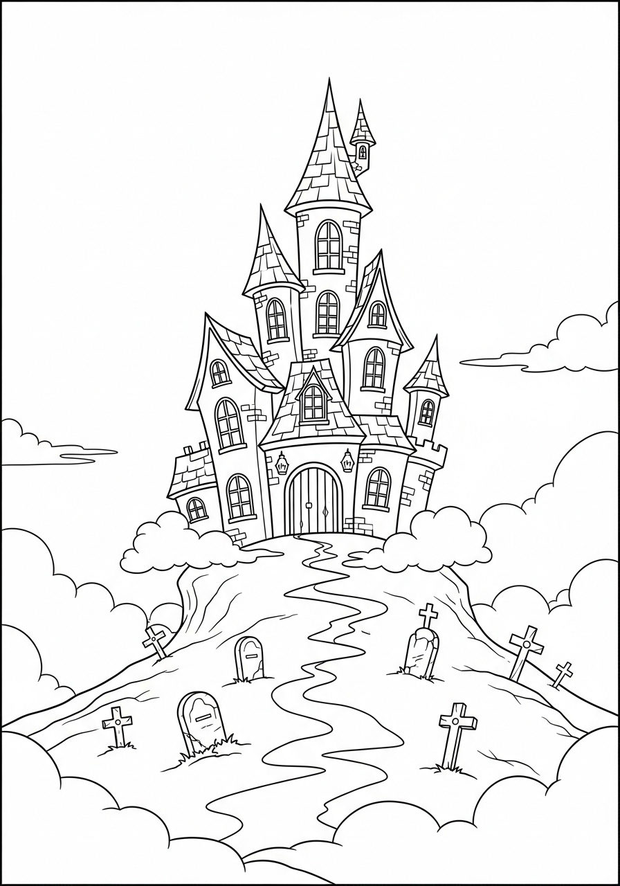 Haunted House Coloring Pages 9 merry Haunted House coloring pages