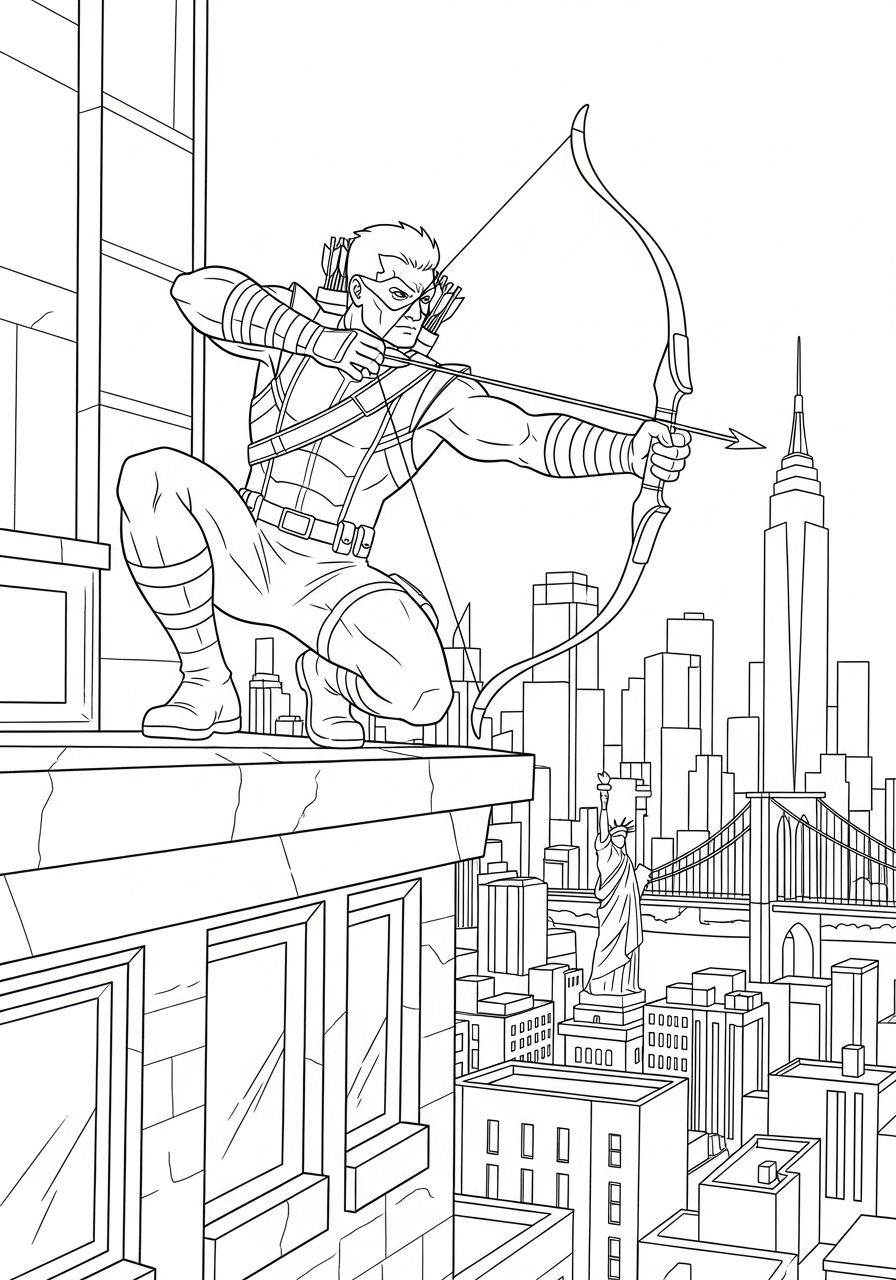 Hawkeye free coloring pages