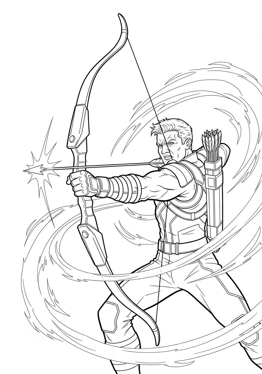 coloring pages printable Hawkeye 1