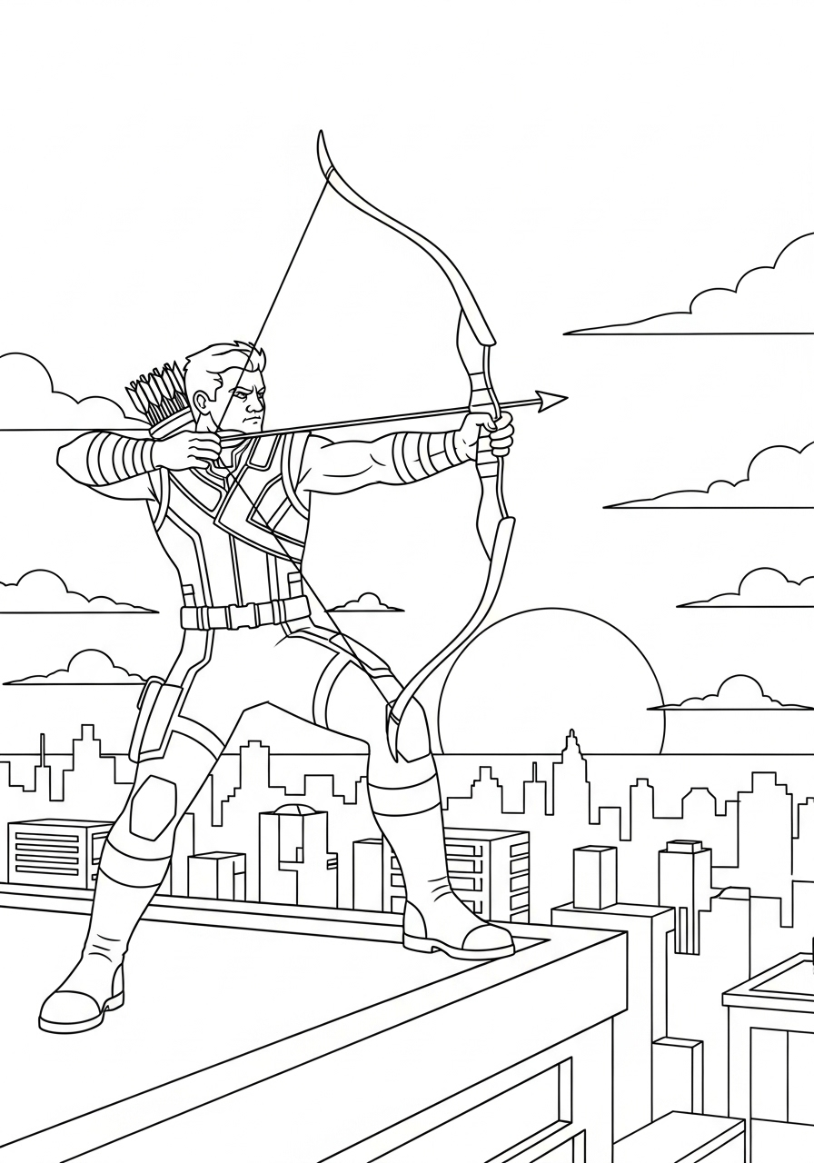 Hawkeye coloring pages for adults easy